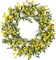 26" Summer Wreaths for Front Door Artificial Floral Wreath with Wildflowers Portulaca Summer Easter Decorations for Indoor Outdoor Window Wall Farmhouse Porch Home Decor Yellow and White